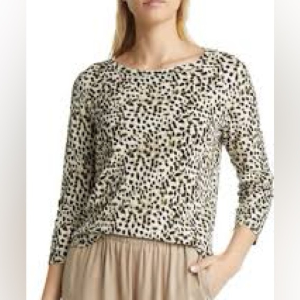 Tommy Bahama Ashby Isles Lagoon Black and Cream Patterned Long Sleeve Top Size M - Picture 2 of 11